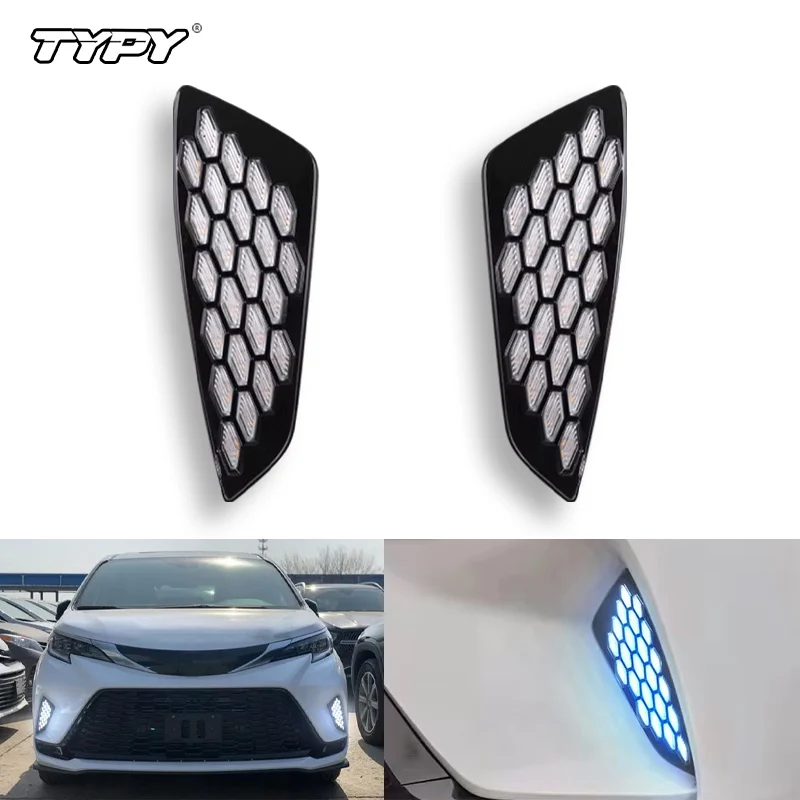 TYPY 2 шт. автомобильные светодиодные DRL для Toyota Sienna XSE 2021 2022 2023 2024 дневные ходовые