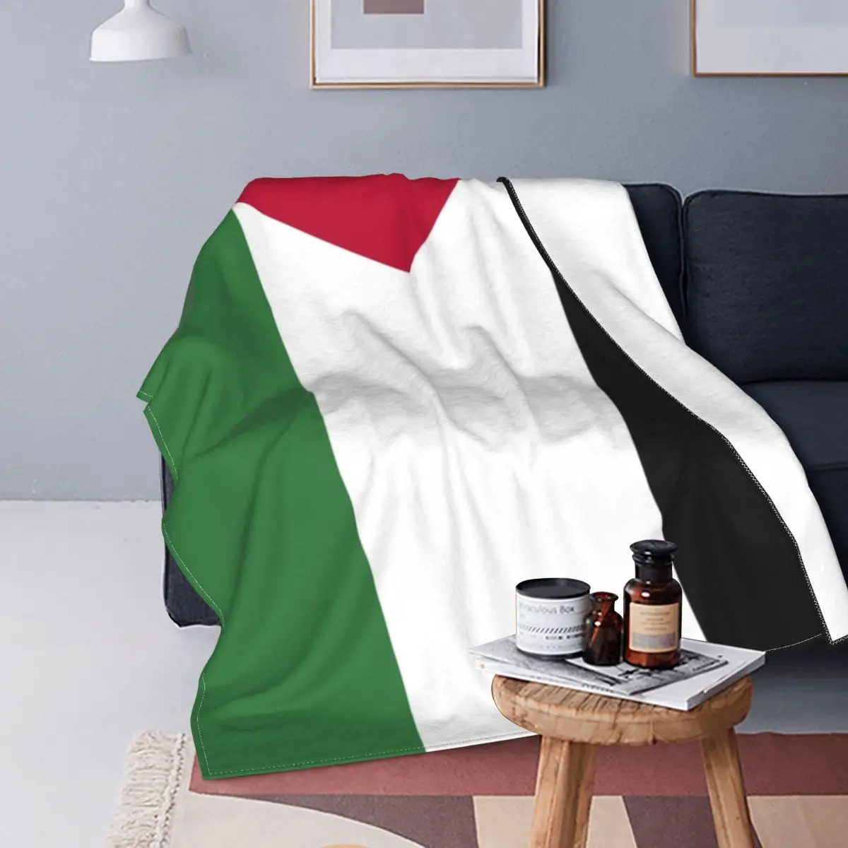 Palestine Flag Blankets Breathable Soft Flannel Winter Palestinian Patriotic Throw Blanket for Sofa Office Bed