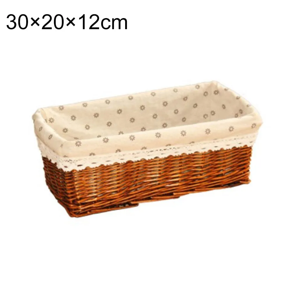 

Wicker Storage Basket Supermarket Display Hand-woven Rattan Storage Basket Rectangular Storage Box Household Supplies