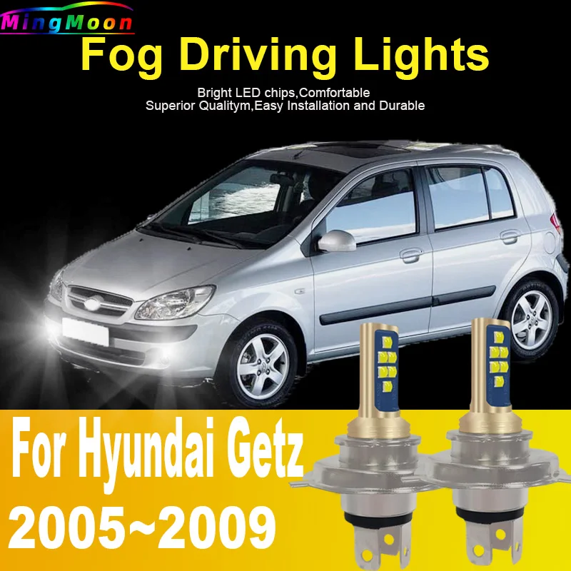 2 шт. Автомобильные светодиодные лампы H4 HB2 9003 12 В 55 Вт для Hyundai Getz 2005 ~ 2009