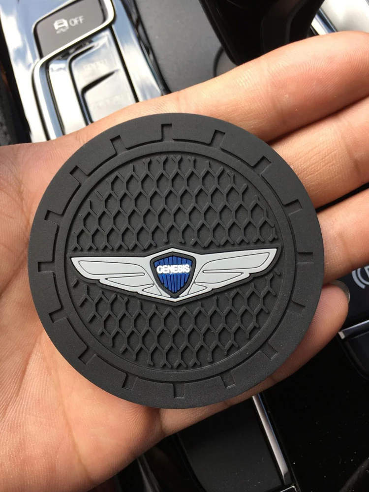 

1/2Pcs New Car Coasters Cup Holder Mats Anti-Slip Cup Pad Accessories For Genesis Hyundai I10 I20 I30 I40 IX20 IX35 Accent Azera