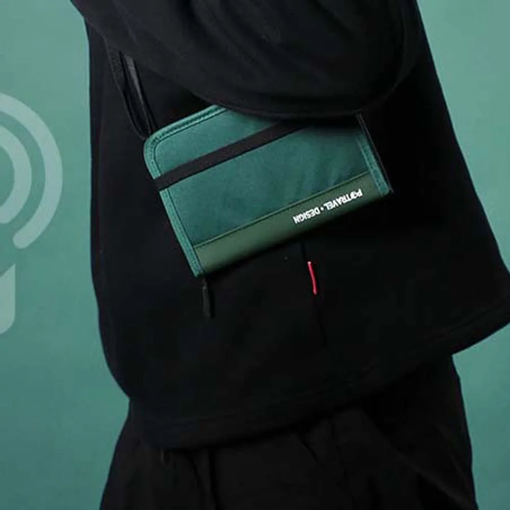 Сумка для паспорта RFID большой емкости кошелек монет с защитой от потерь сумка