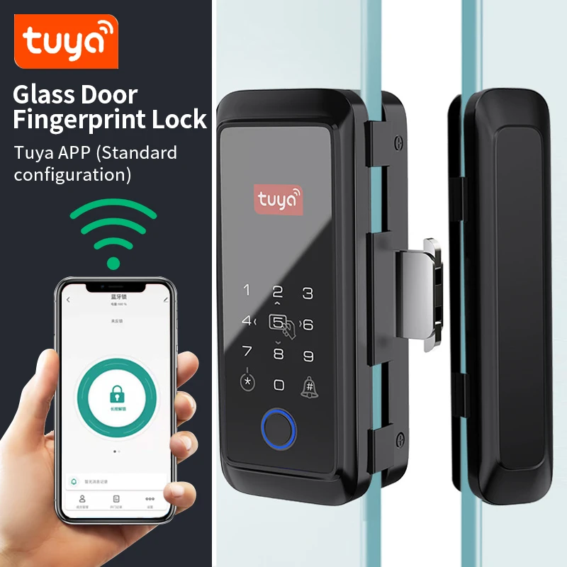 

Tuya APP Control Lock Sliding Door Smart Fingerprint Lock Touchscreen Keypad Front Door Bluetooth 13.56Mhz RFID Electronic Lock