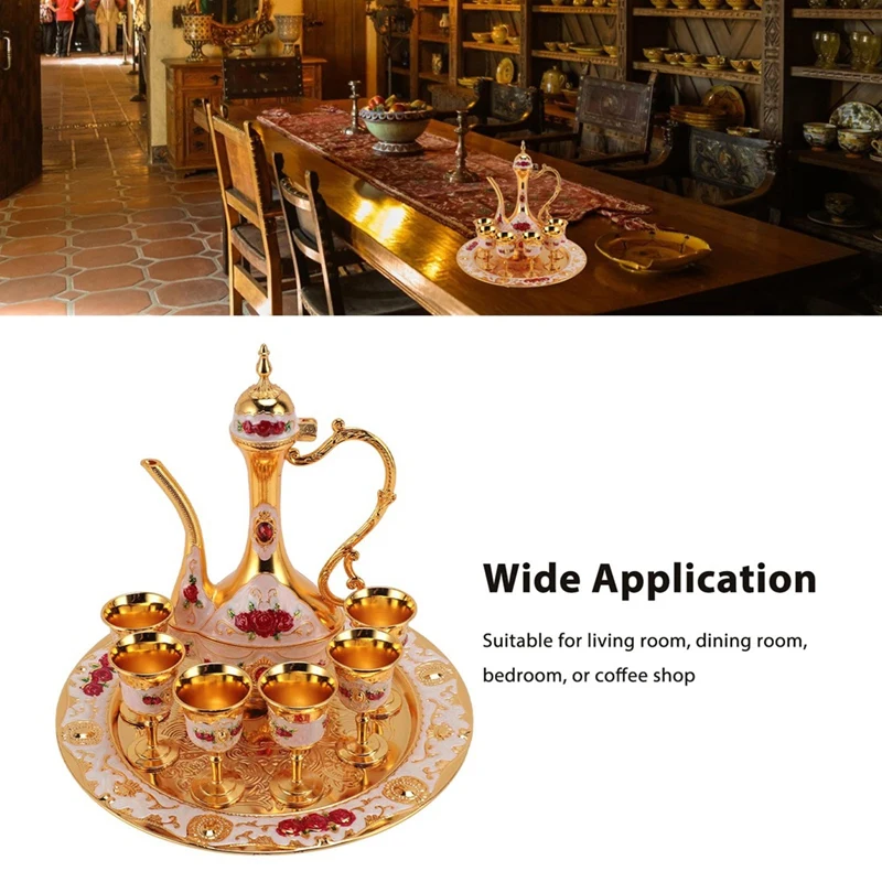 Винтажный турецкий кофейный набор чайный горшок и чашки из цинкового сплава