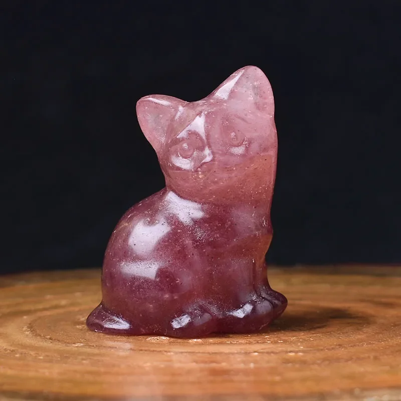 

1 Шт. Резная Фигурка Кошки Из Натурального Камня Строфоцефалия, Целебный Кристалл, Украшение Для Дома, Подарок