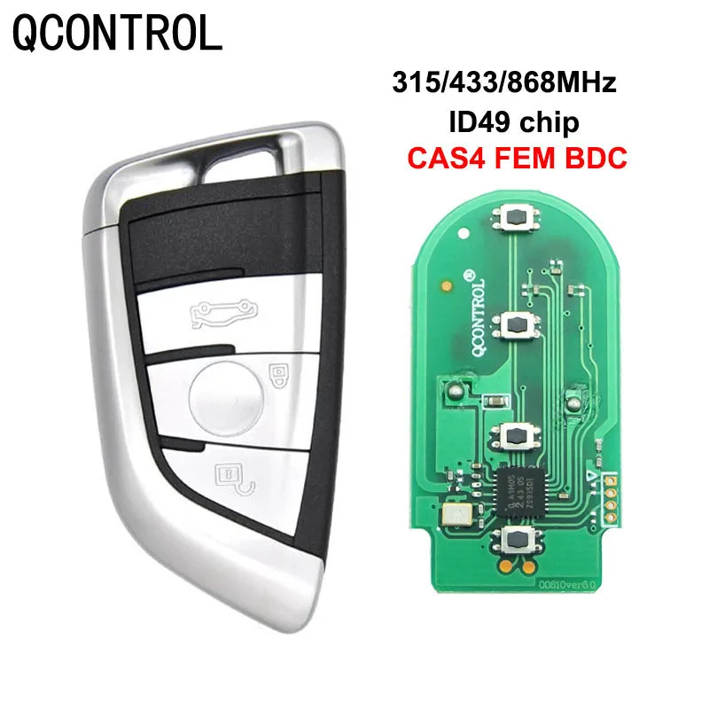 QCONTROL 3 Buttons Car Smart Remote Key Keyless Entry for BMW 3 5 7 F Series FEM/CAS4/CAS4+ 315/433/868Mhz PCF7945P