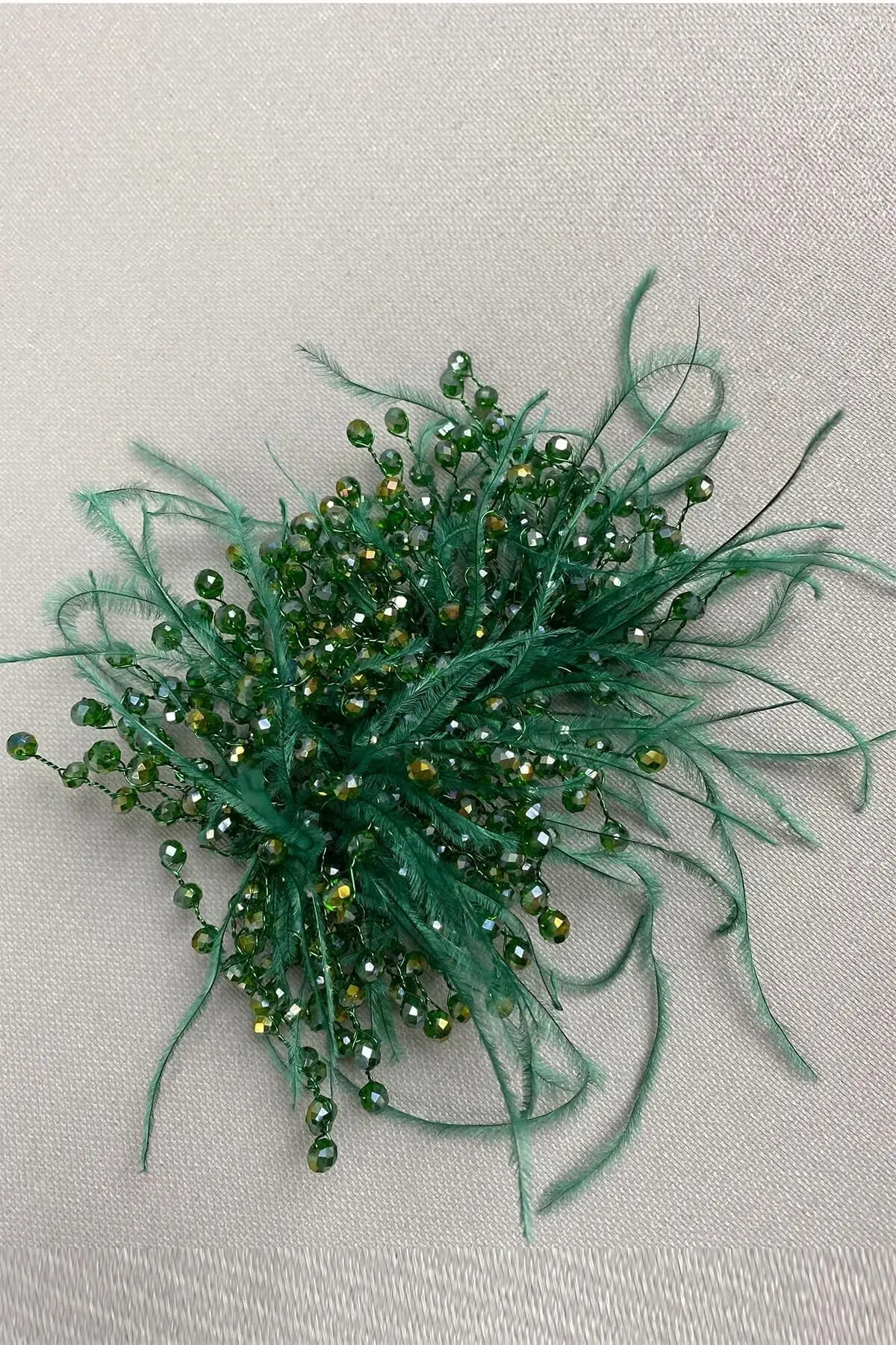 

Bridal Accessories Dark Crystal Beads And Feathers Hair Accessory Wedding Handmade For Bride And Bridesmaids