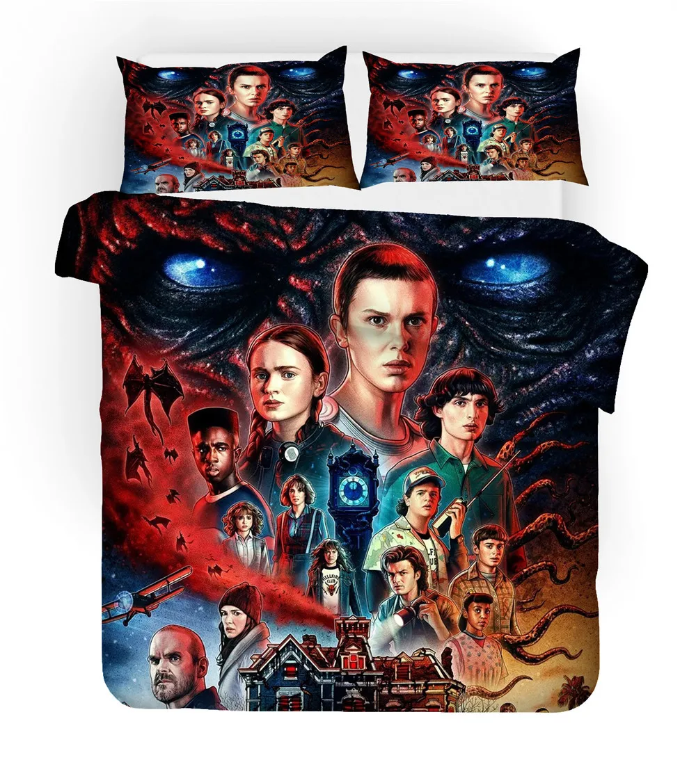 

Stranger Things Season 4 3D Bedding Sets Hot Fashion Horror Movie Printed Duvet Cover Set Twin Full Queen King Size Dropshipping