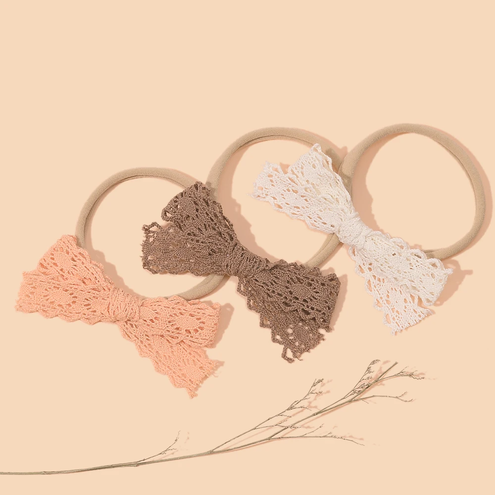 

Baby Nylon Headband for Girl Lace Hair Bows Newborn Soft Elastic Hairband Toddler Kids Infant Hair Accessories New Candy Colors