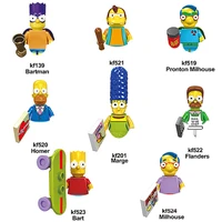 the simpsons mini action figures blocks toys diy homer jay simpson figurine model bricks parts children baby toy birthday gifts