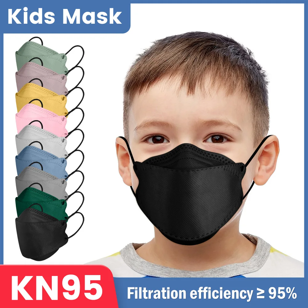 Детская маска FFP2 детская для лица KN95 4-слойная многоразовая ffp2mask FPP2 детей женская