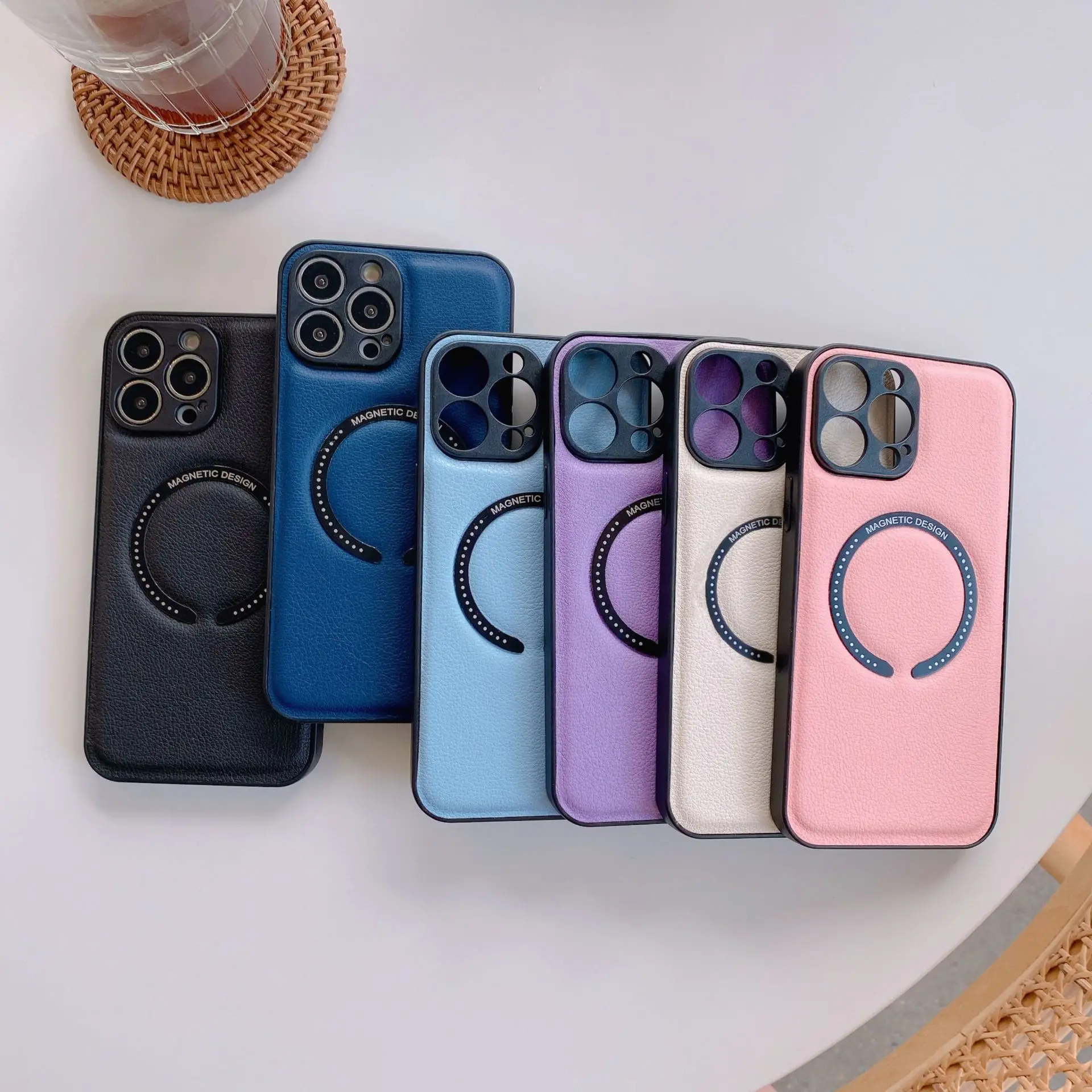 

Litchi Grain Magsafe Magnetic Leather Phone Case for iPhone 14 13 12 11 Pro Max Plus X XS XR Back Protective Cover Shell