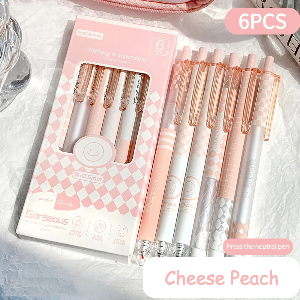 6-комп. креативные ручки 0 5 мм ST наконечник Kawaii набор ручек для письма свежий цвет