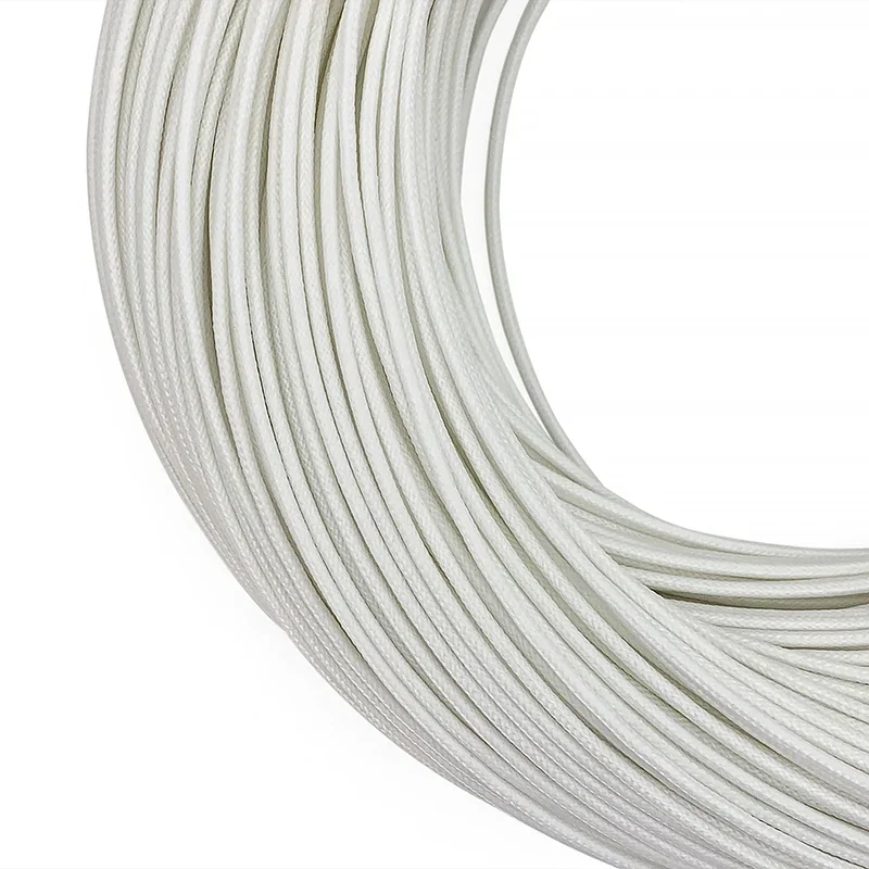 Плетеная из стекловолокна оболочка 200 градусов C трубка 5 м высокотемпературная