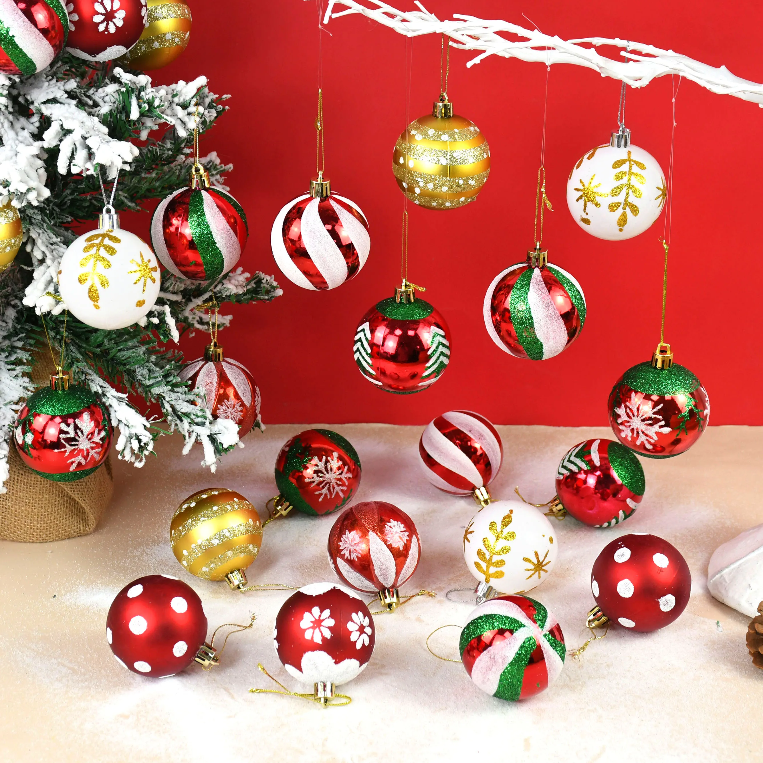 

6 шт. 6 см рождественские шары, подвесные Подвески для рождественской елки, рождественские украшения, шар, декор для вечерние, новогодний под...