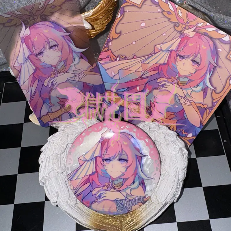 Аниме Honkai Impact 3rd оригинал эго Элисия веер работает прозрачная карта фотография