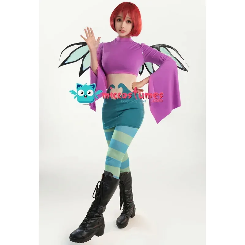 Miccostume женский косплей костюм ведьмы платье с широкими рукавами и брюками