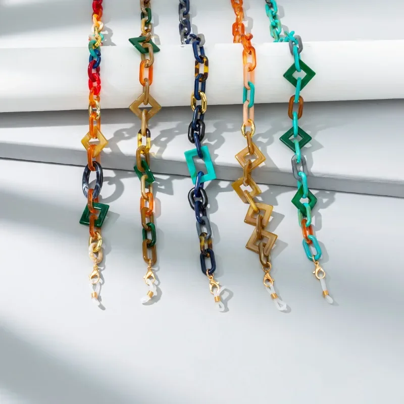 Модная разноцветная акриловая веревка для очков цепочка модная Геометрическая