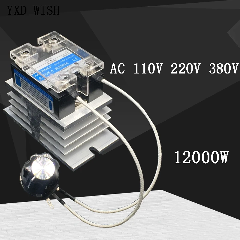 Scr Regulador de Tensão Eletrônico Ajustar Temperatura Controlador Velocidade Escurecimento Dimmer Termostato 12000w ac 110v 220v 380v
