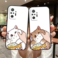 cartoon cute pinch face cat phone case for xiaomi redmi note 9t 9s 9 pro max 10 10x 10 pro 10t 10s 5g funda back silicone cover