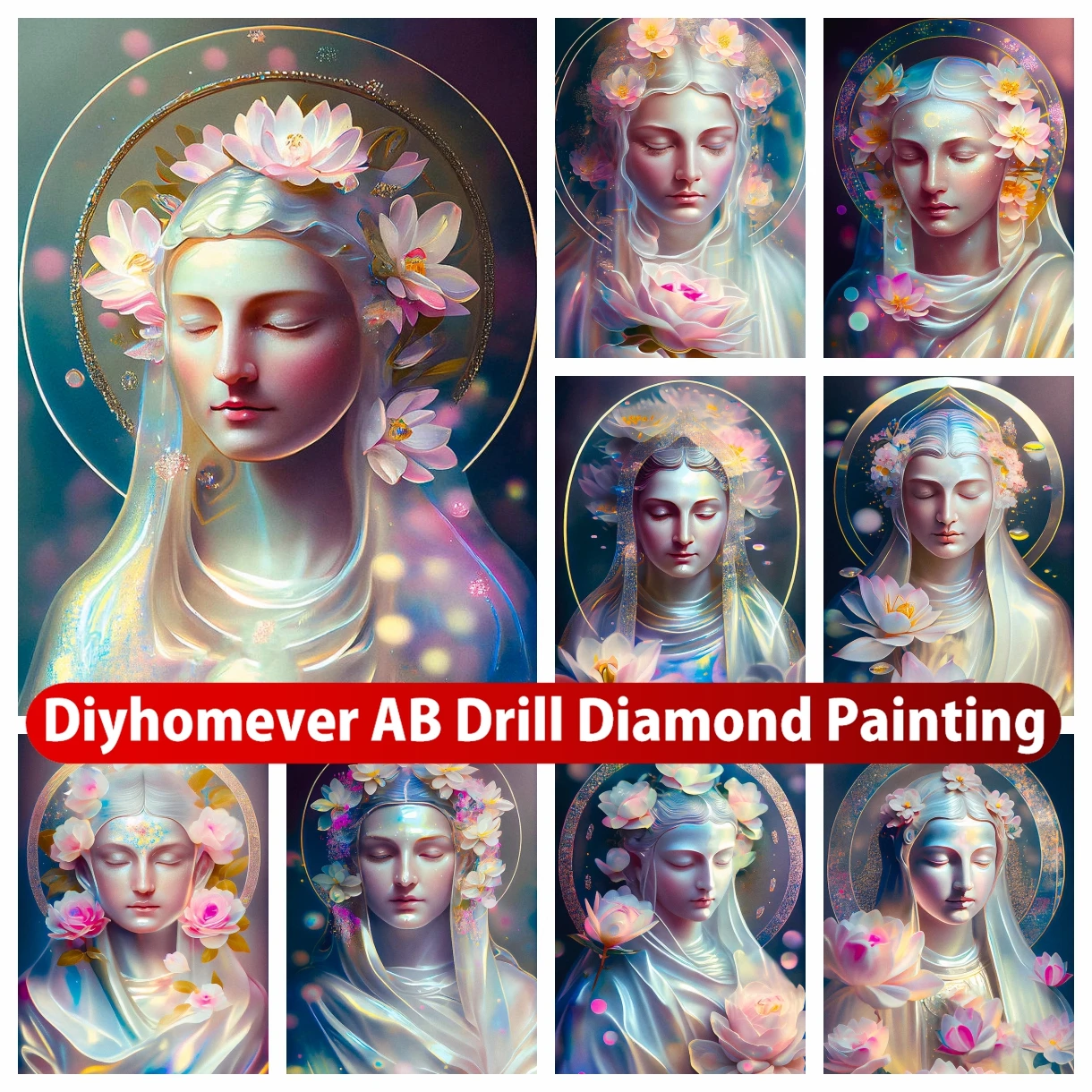 

Mary the Blessed Virgin 5D DIY AB Diamond Painting Embroidery Religion Cross Stitch Mosaic Picture Handicraft Home Decor Gift