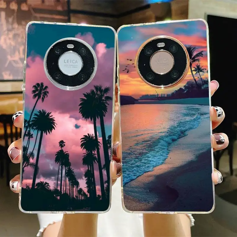

Dusk Beach Sunset Phone Case for Samsung S21 A10 for Redmi Note 7 9 for Huawei P30Pro Honor 8X 10i cover