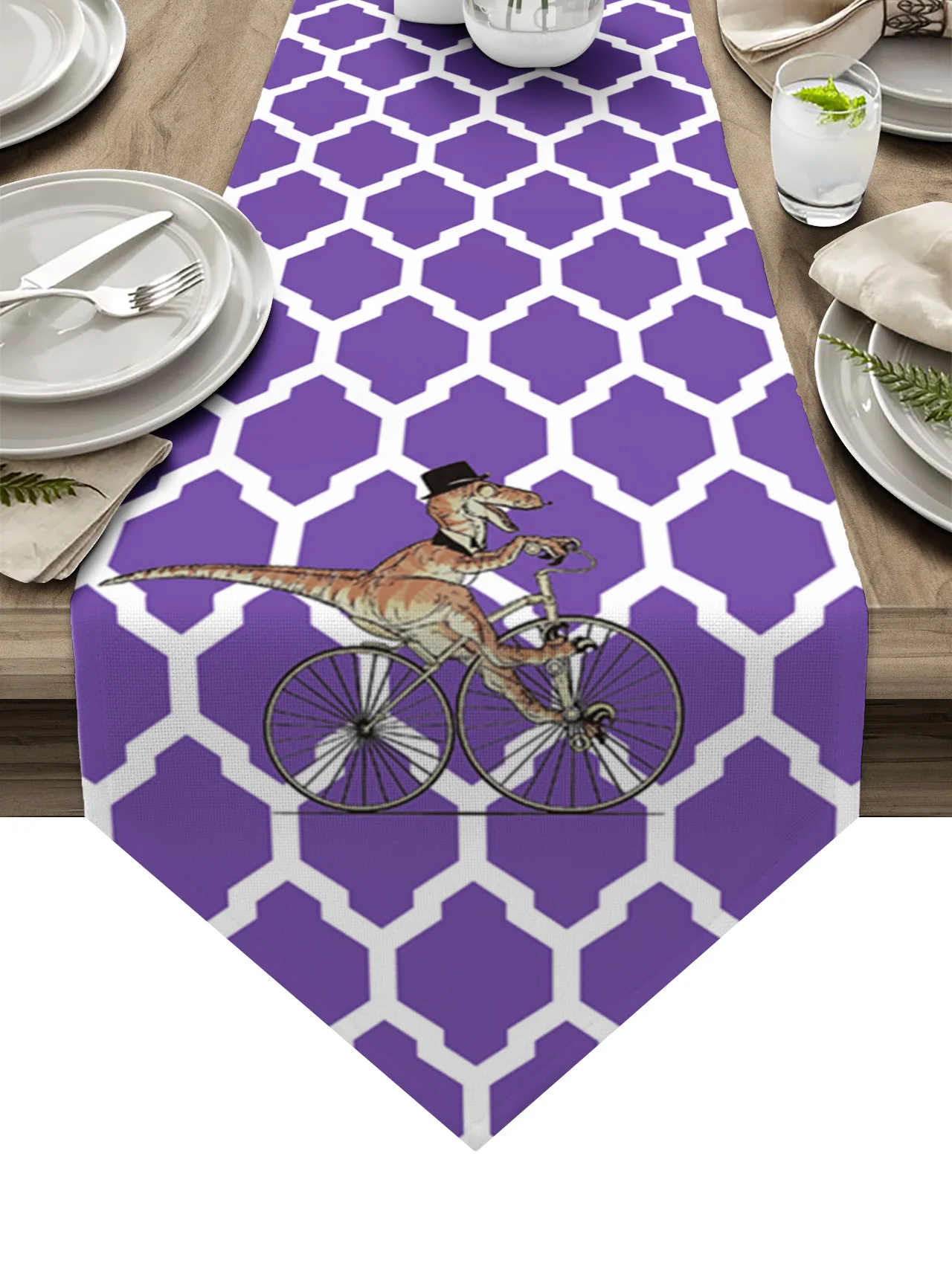 

Марокканская текстура динозавр хлопчатобумажная льняная настольная дорожка для обеденного стола настольная дорожка для свадебной вечери...