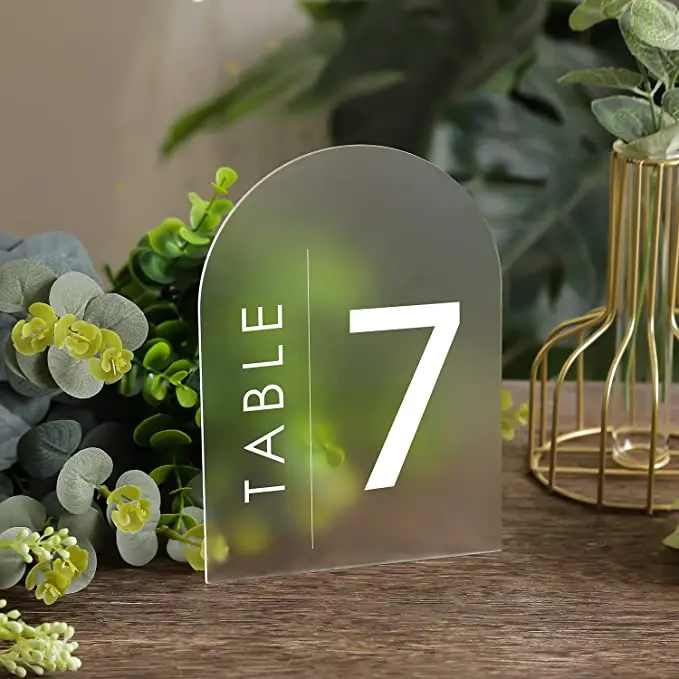 

Clear Custom Table Number Sign Number Card 3 MM Thick for Wedding Party Restaurant