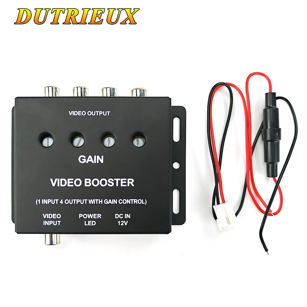 

Автомобильный усилитель видеосигнала dutrious, разветвитель, усилитель от 1 до 4 каналов для автомобильного ТВ, DVD,CCTV, 1 вход, 4 выхода