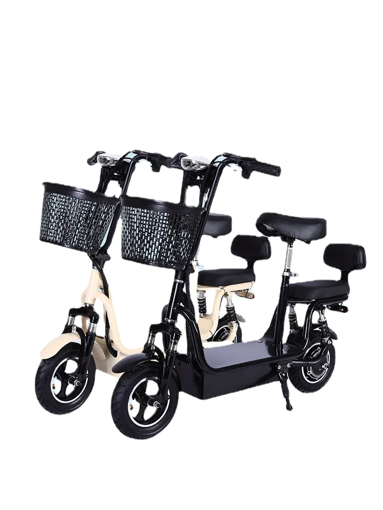 

Складной и портативный маленький двухколесный скутер с аккумулятором и детским сиденьем для взрослых