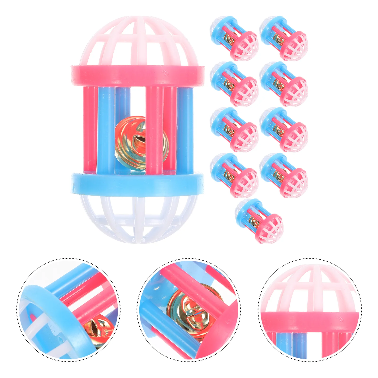 

Smallhamster Petbell Bunny Animal Suppliesball Cylinder Plaything Sound Bells Bird Rattankitten Play Treat Rabbit Foot Cage