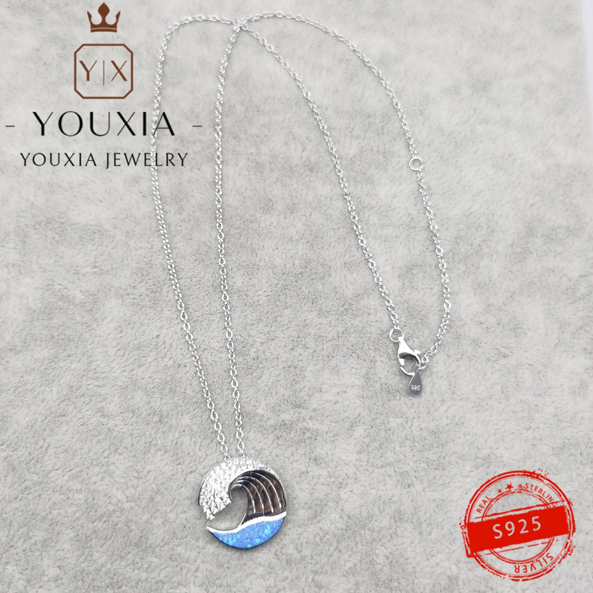 hot selling own brand diy 925 silver wave simple design party banquet fashion personality exquisite ladies seaside jewelry free global shipping