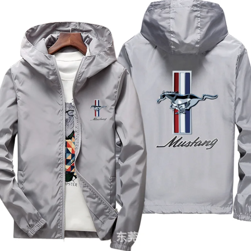 

2023 Motorcycle Jacket Windproof for MUSTANG logo Jacket Mobike Riding Hooded Suit Windbreaker Sweatshirts Racing zipper Coat