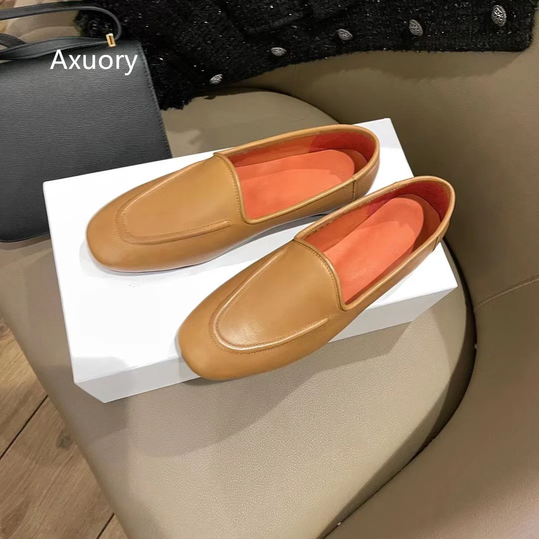 2023 Women's French Retro Shallow Cut Mary Jane Single Shoes Genuine Leather Soild Color With Box