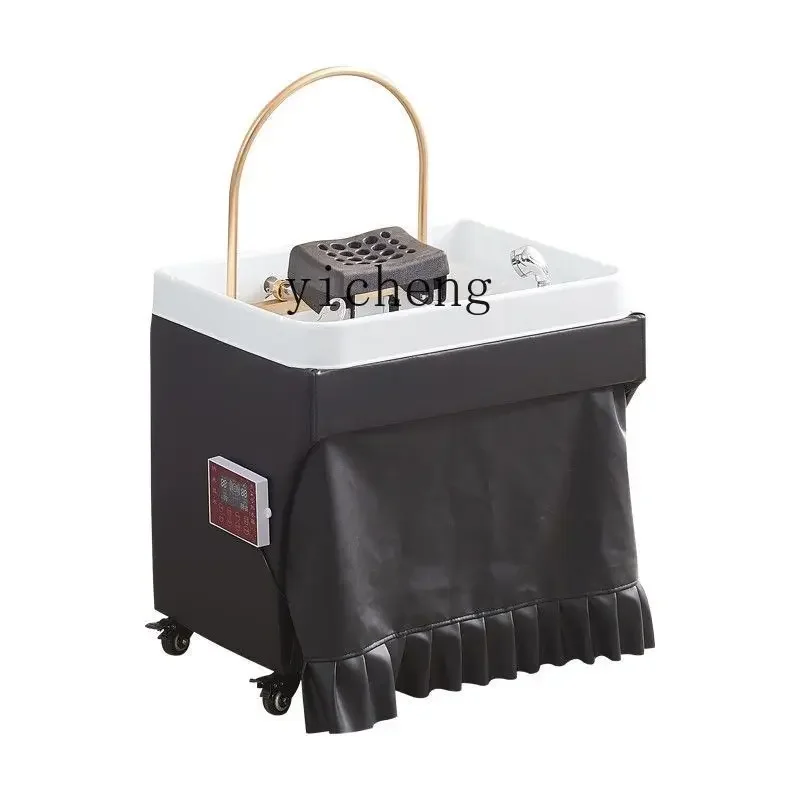 

ZC Barber Shop Movable Head Therapy Basin Ear Cleaning Shampoo Chair Water Circulation Fumigation Hairdressing Shampoo Basin