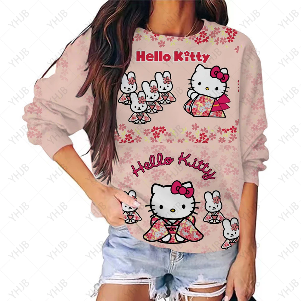 

Autumn Christmas Disney Brand Stitch and Mickey Minnie Round Neck Casual Sweatshirt Women's Pullover Long Sleeve Top