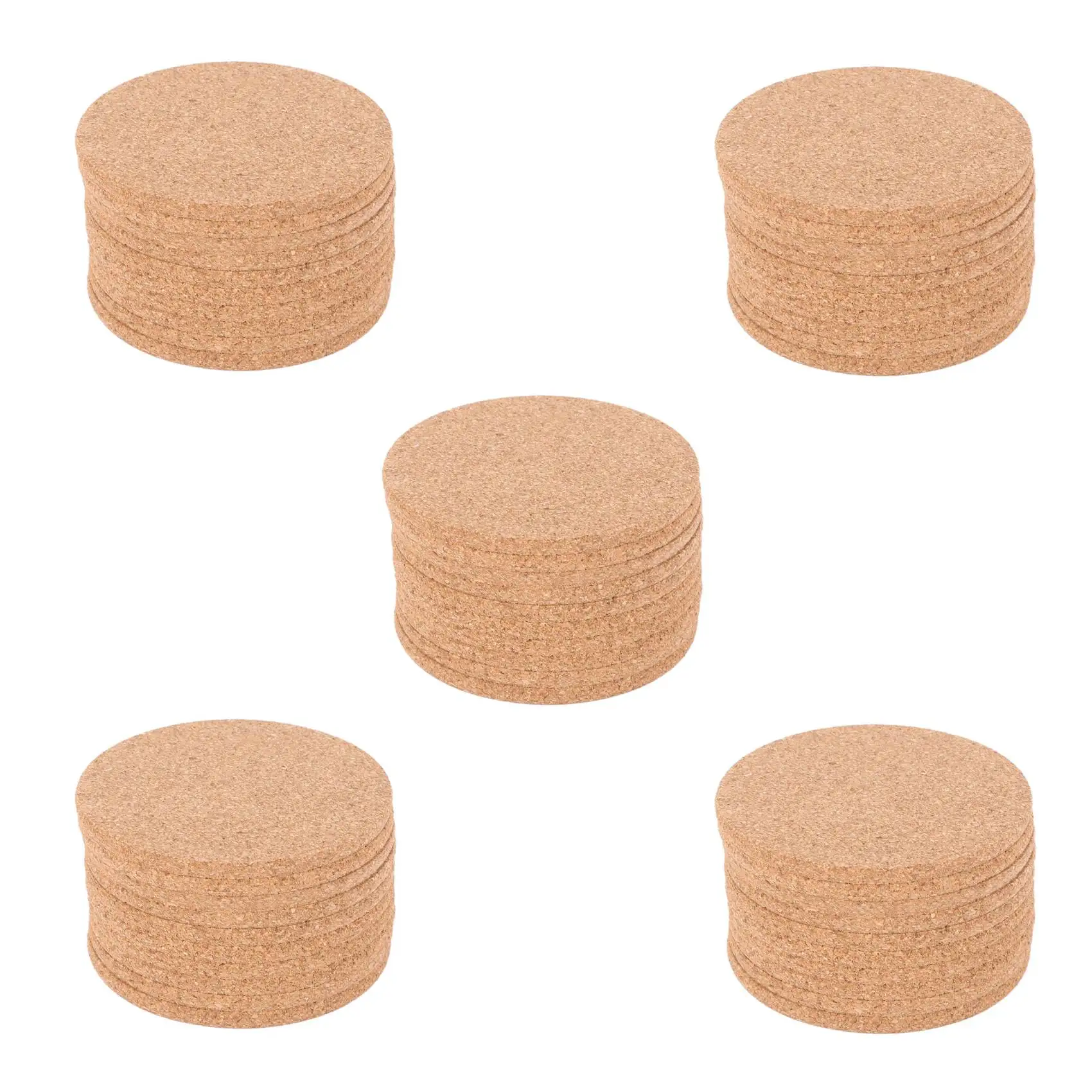 

Set of 50 Cork Bar Drink Coasters - Absorbent and Reusable - 90mm 5mm Thick