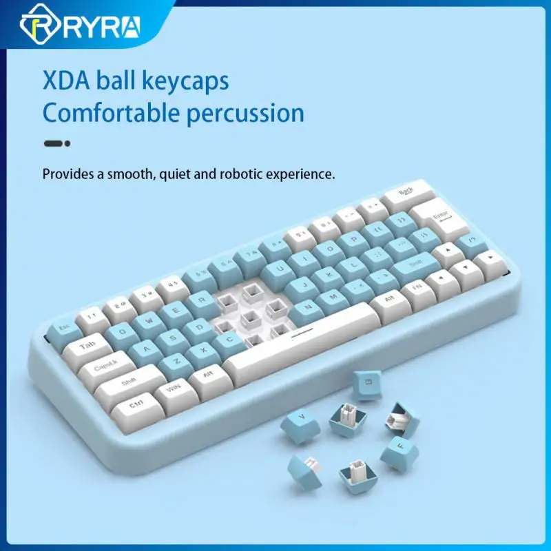 

Ультратонкая Беспроводная механическая клавиатура RYRA с Bluetooth, 63 клавиши, игровая перезаряжаемая клавиатура для ПК, ноутбука, настольного компьютера