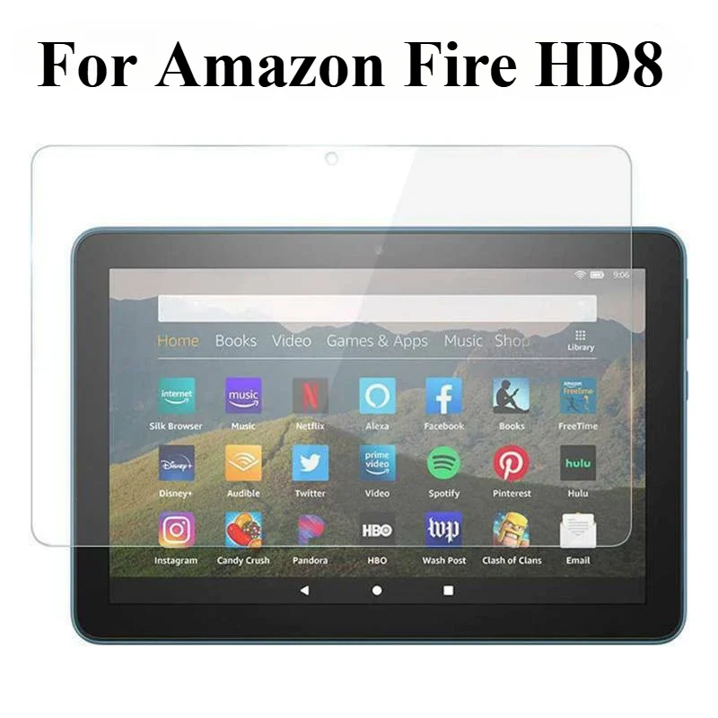 Закаленное стекло для Amazon Fire HD8 2017-2024 Защитное планшета на plus 2020 2022 защитная