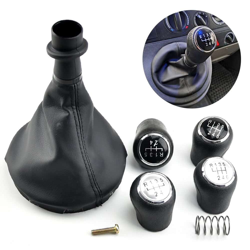 

5/6 Speed Gear Shift Knob Leather Gaiter Boot For Volkswagen VW Transporter T5 T5.1 Gp 2003-2011 T6 Manual Gear Stick Shifter