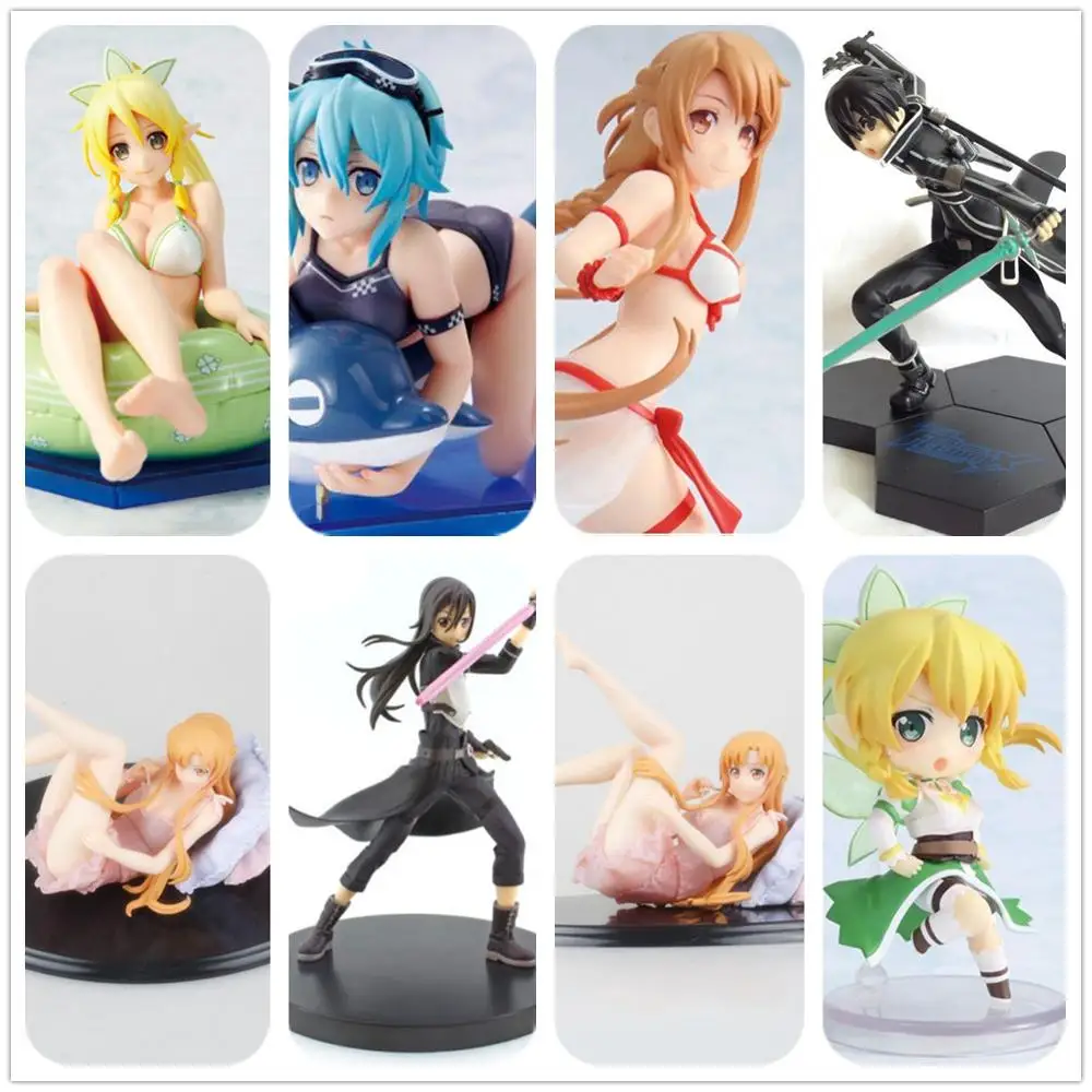 

Anime Sword Art Online Kirito Asuna Yui SINON PVC Action Figure Collectible Model Toy Cosplay Doll Figurine Gifts