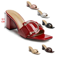 red high heels slippers brand designer black wedding charms sandals women 2022 white leather top low heel platform ladies shoes