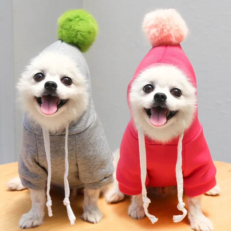 

Fashion Puppy Clothes, Pet Clothing, Winter Dog Hoodie, Pom Pom Sweater Thicken Warm, Small and Medium Chihuahua Yorkshire Coat