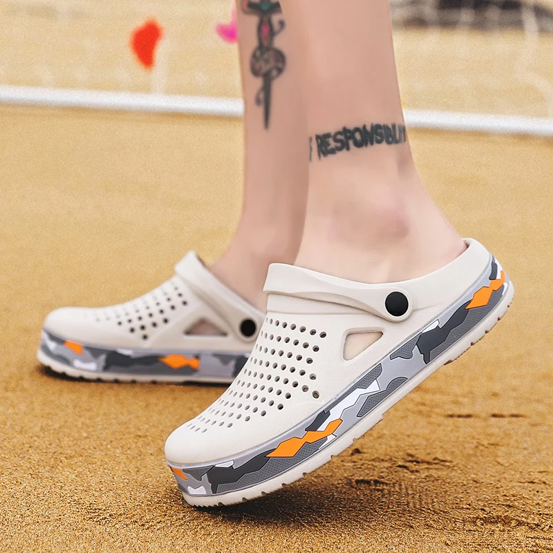 2023 New Men's Sandals Men's Clogs Camo Summer Beach Slippers Men's Outdoor Casual Men's Sandals Water Shoes Men's Large Size