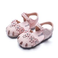 2022 newest summer kids shoes sweet children sandals for girls toddler baby breathable hoolow out flower korean girls sandals