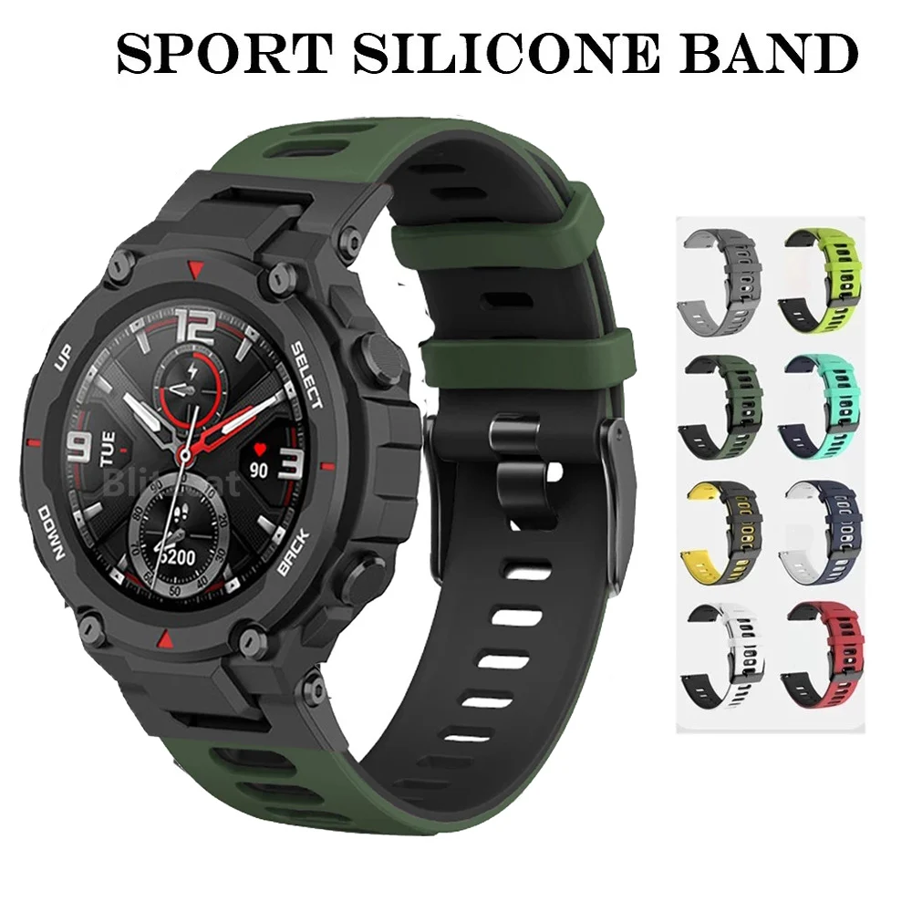 double Colour Silicone Band For Huami Amazfit T Rex Pro Strap For Xiaomi Amazfit T Rex Smart Watch Bracelet Sport Wrist Strap