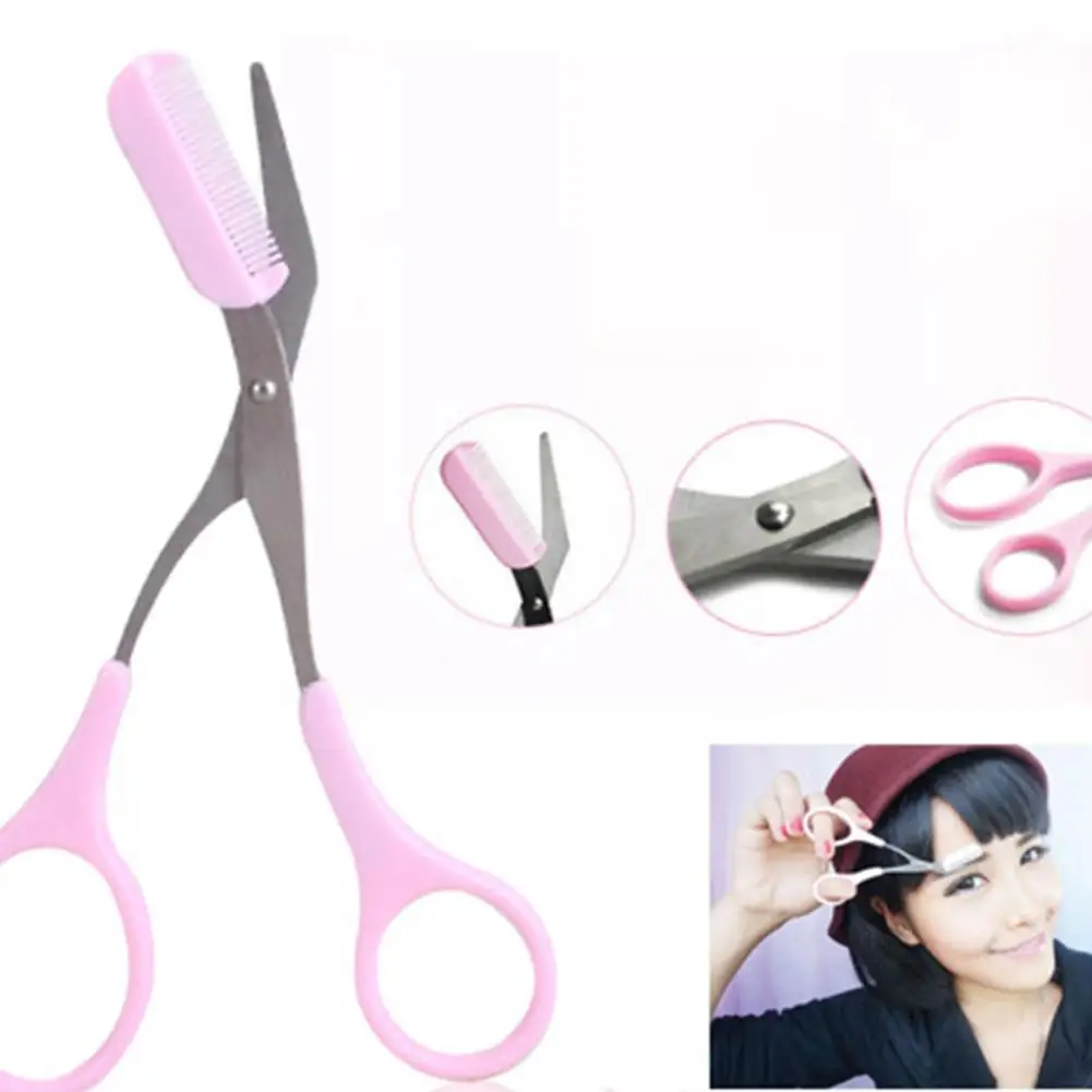 

1pcs Eyebrow Trimmer Scissor With Comb Hair Removal Cosmetic Shaping Shaper Accessories Makeup Shaver Eyebrow Grooming R9P5