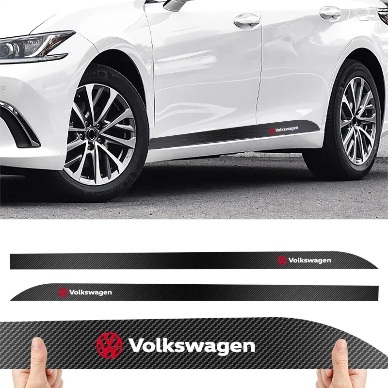 2 шт. боковая юбка на порог полоса карбоновые наклейки аксессуары для