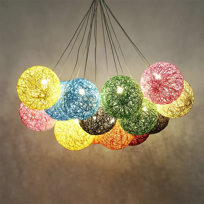 Подвесной светильник из ротанга