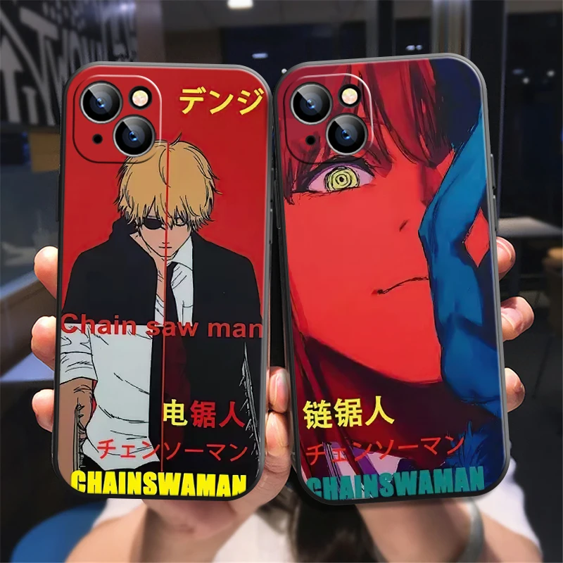 

Luxury Chainsaw Man Silicone Phone Case For IPhone 13 12 11 Pro Max XS X XR 7 8 Plus SE2 Thin Camera Protective Soft Back Covers